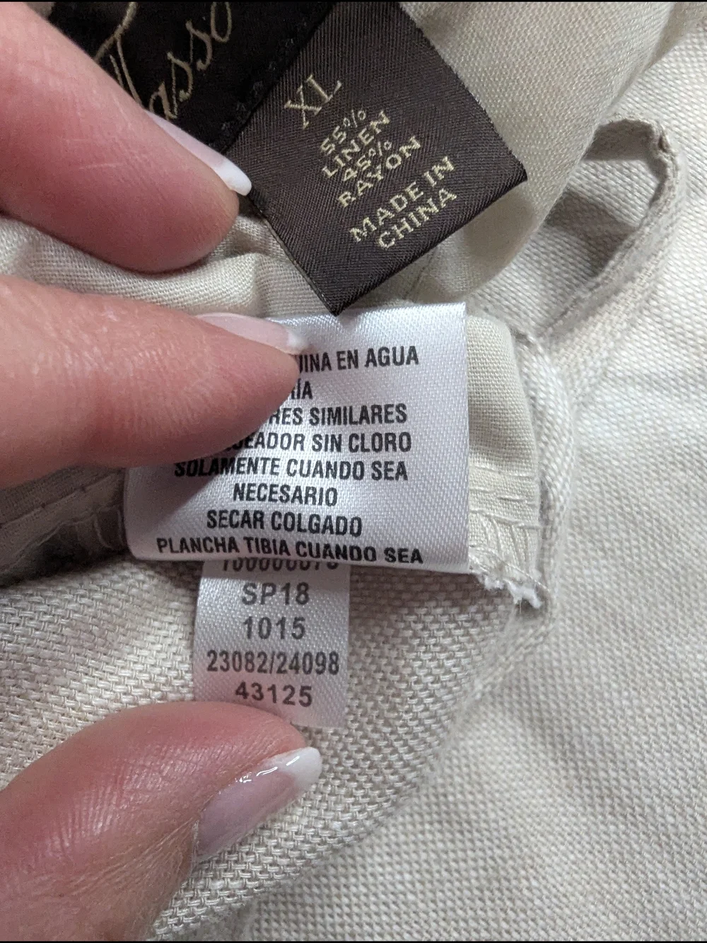 Tasso Elba Men's Linen Blend Drawstring Pants Size XL Natural Tan Beige Beach EC
